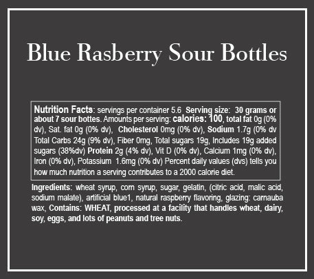 Sweetables | Blue Raspberry Sour Bottles