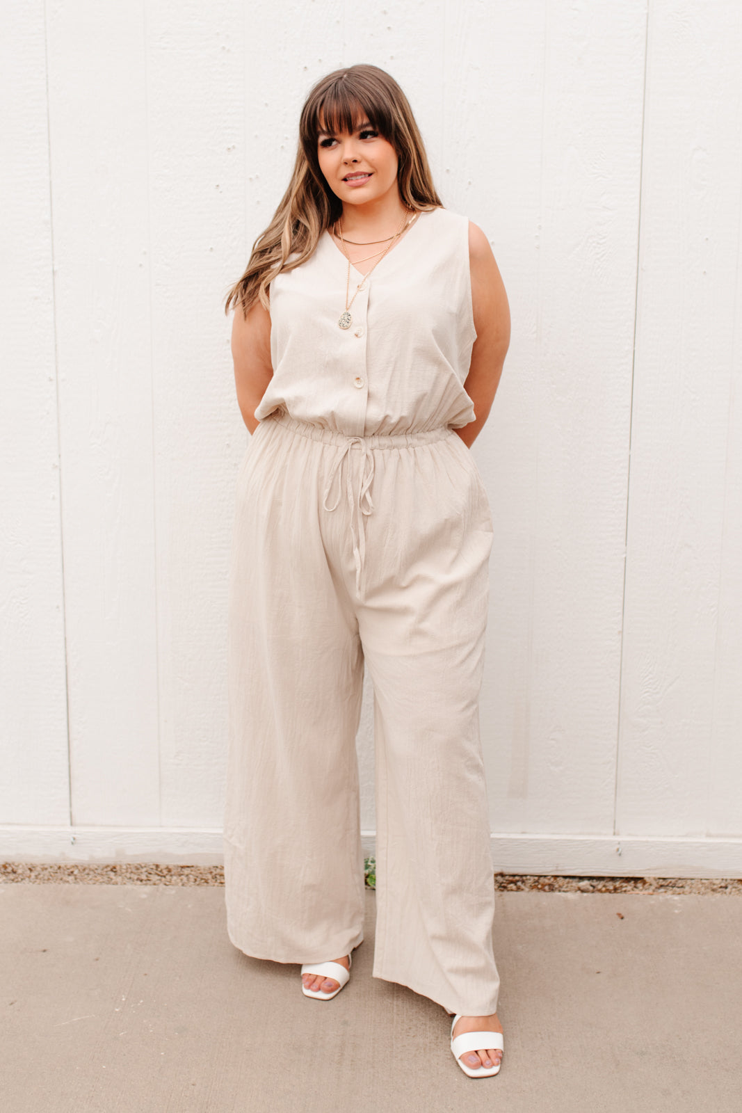 Boardwalk Jumpsuit in Cream