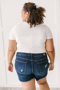 Boyfriend Fit Bodysuit in White