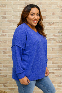 Brushed Soft Sweater In Blue