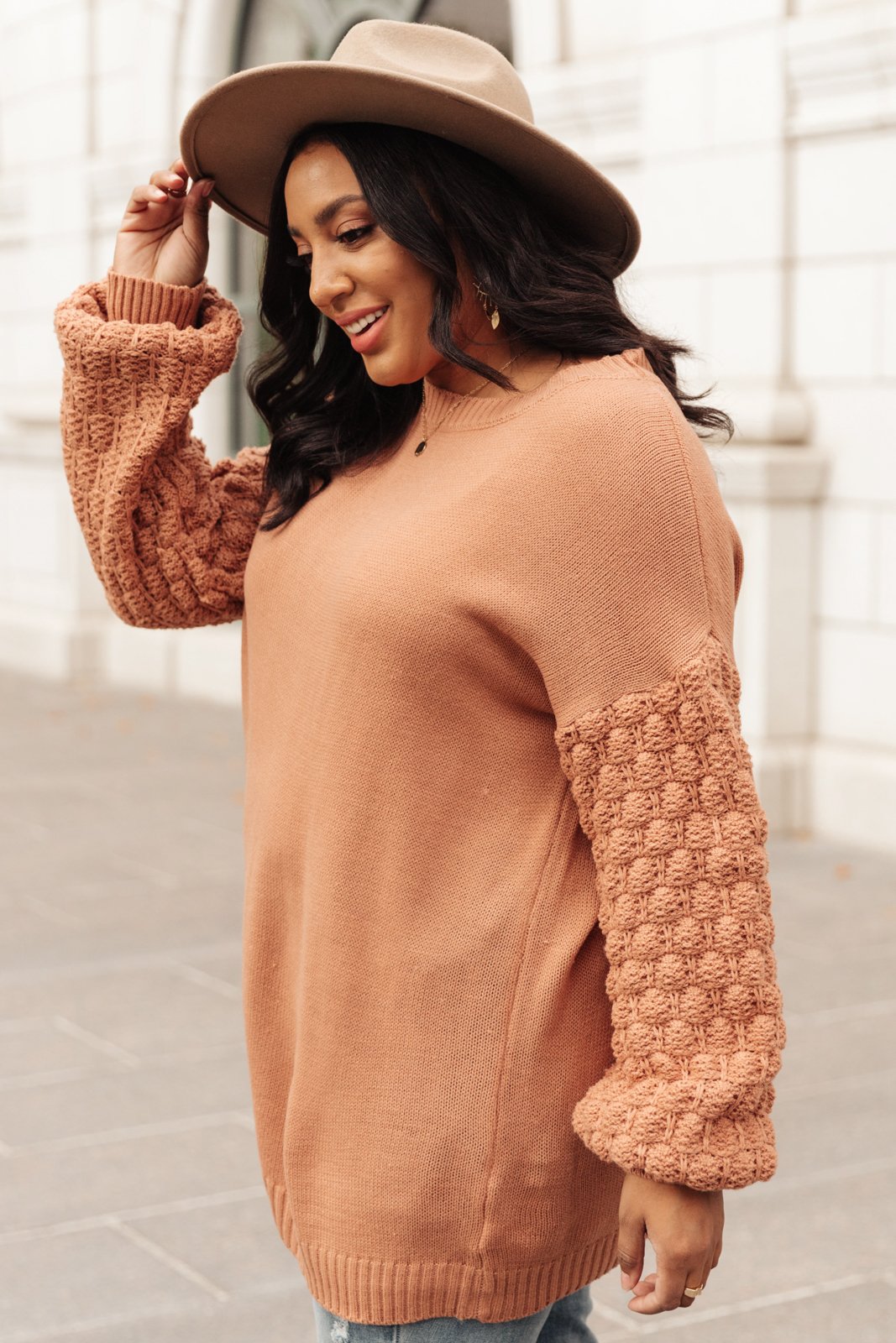 Bubbly B Sweater in Ginger