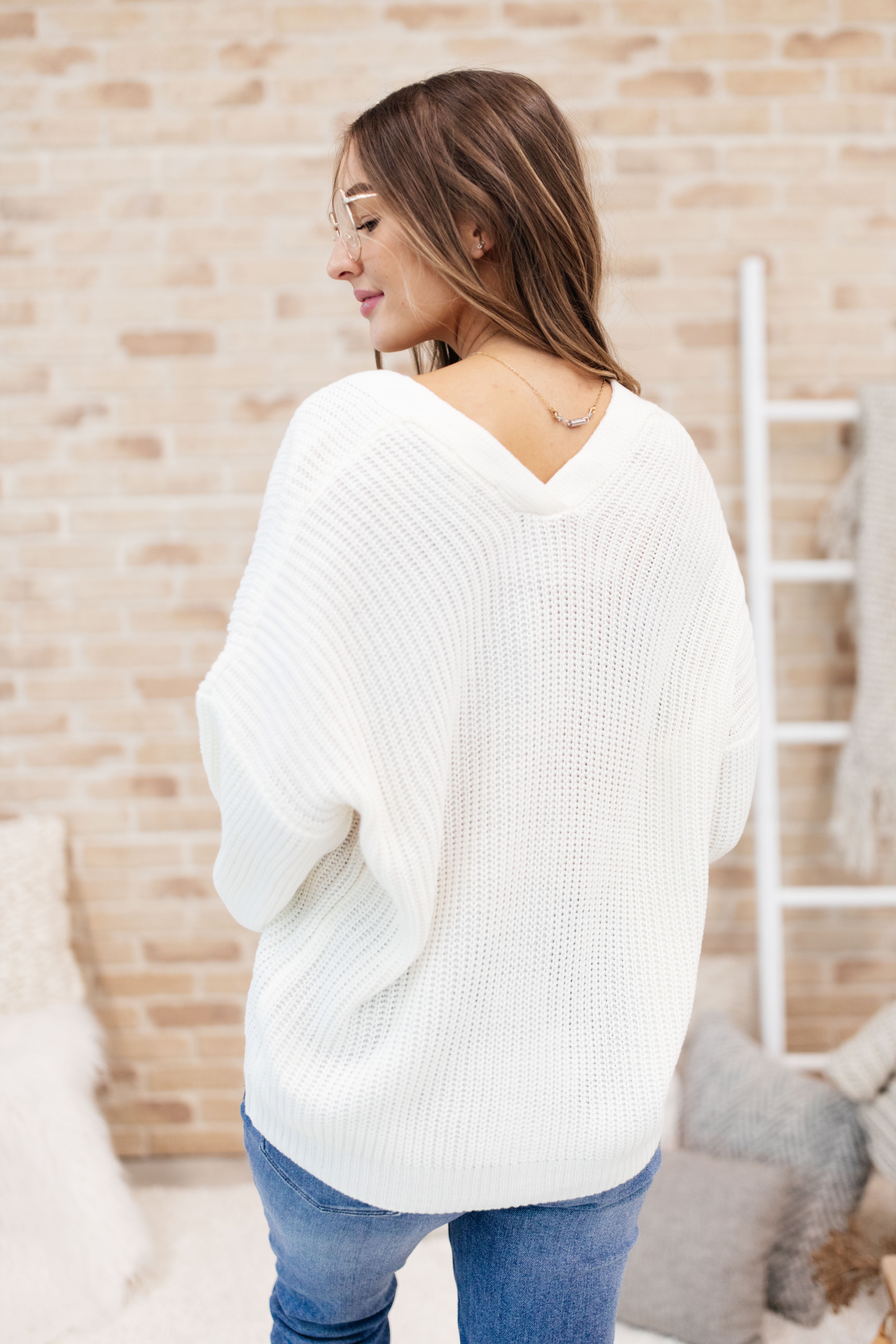 Buttoned Up Babe Sweater In Ivory