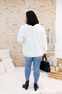 Buttoned Up Babe Sweater In Ivory