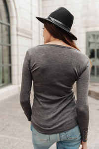 By The Fireplace Thermal Top in Charcoal