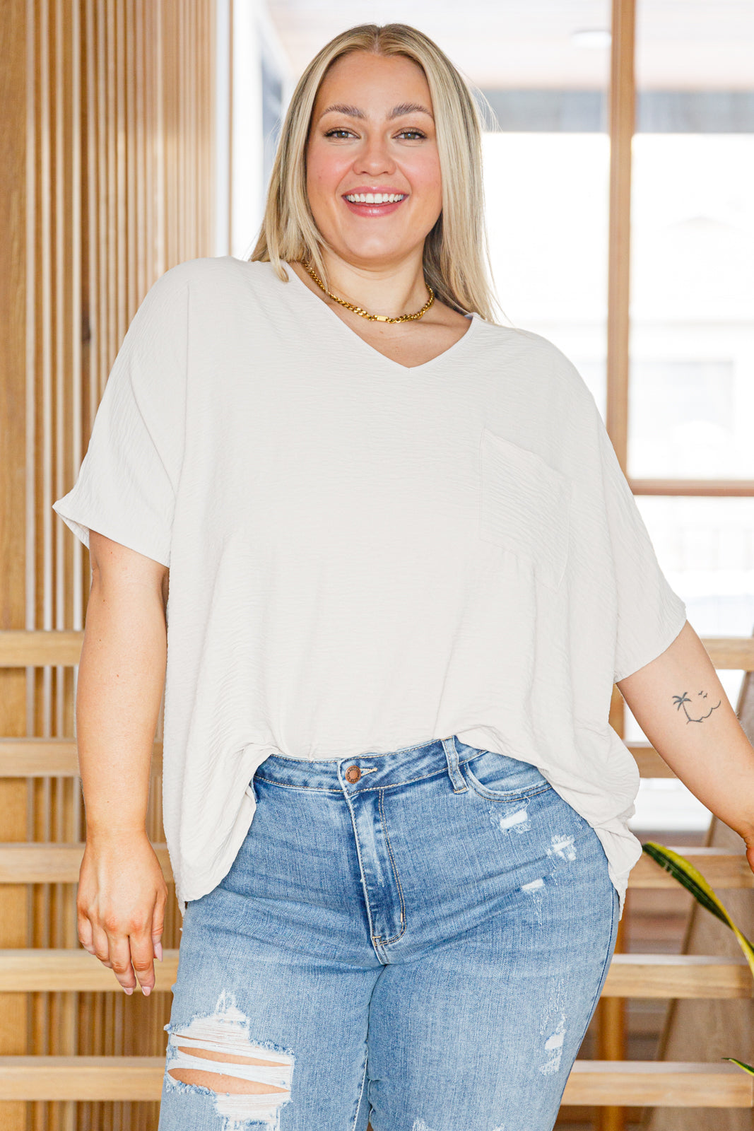 Can't Help Myself Short Sleeve Tee in Sandy Beige