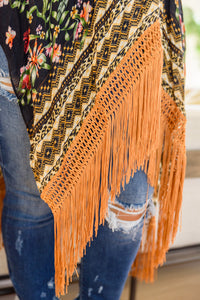 Can't Look Away Floral Fringe Kimono