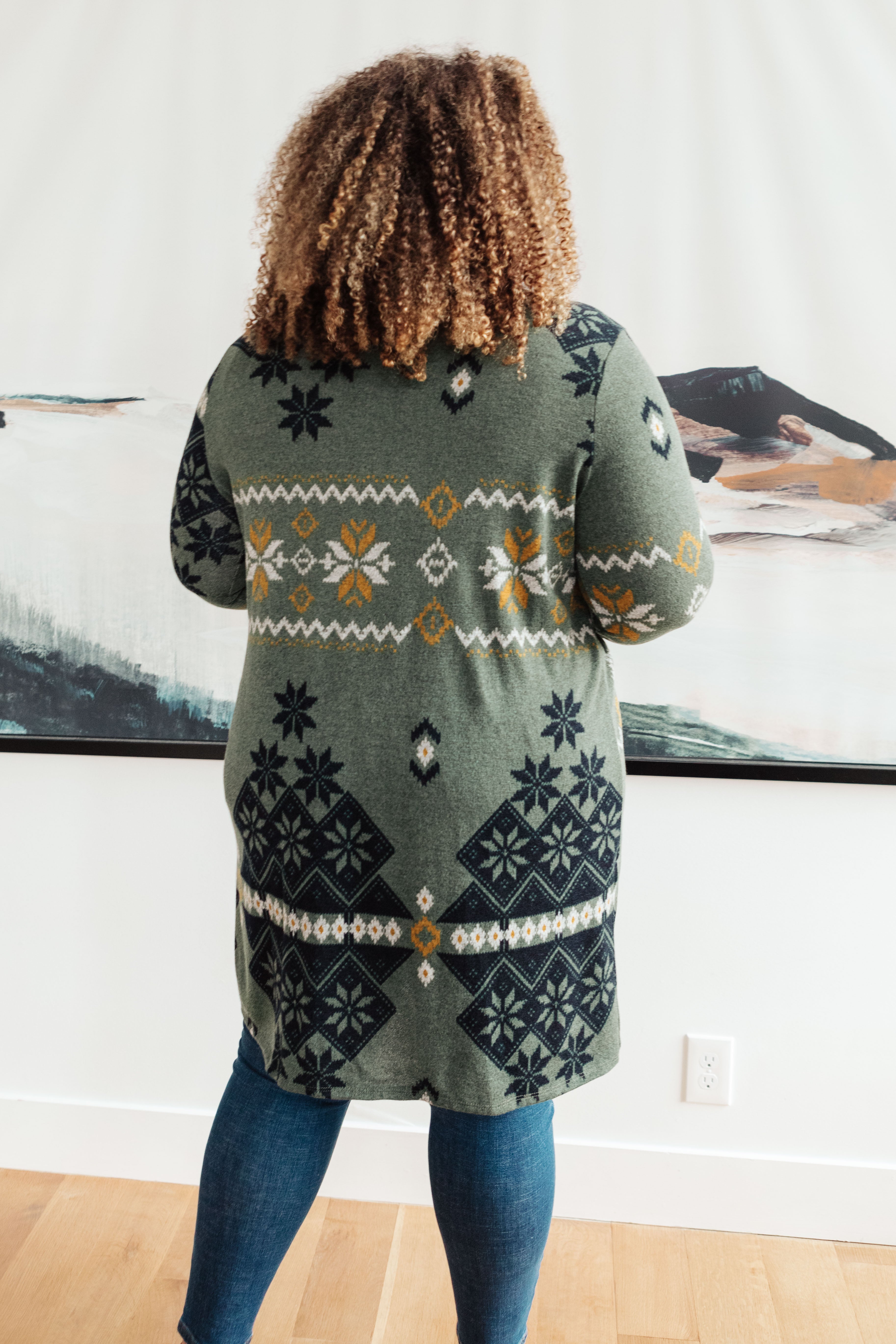 Christmas Night Cardigan in Olive