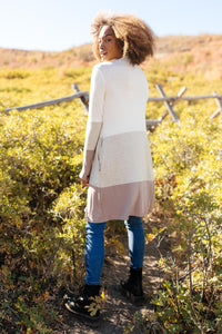 DOORBUSTER Clarissa Striped Cardigan in Mocha