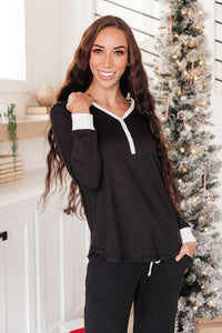 DOORBUSTER Classic & Cozy Pajama Top in Black