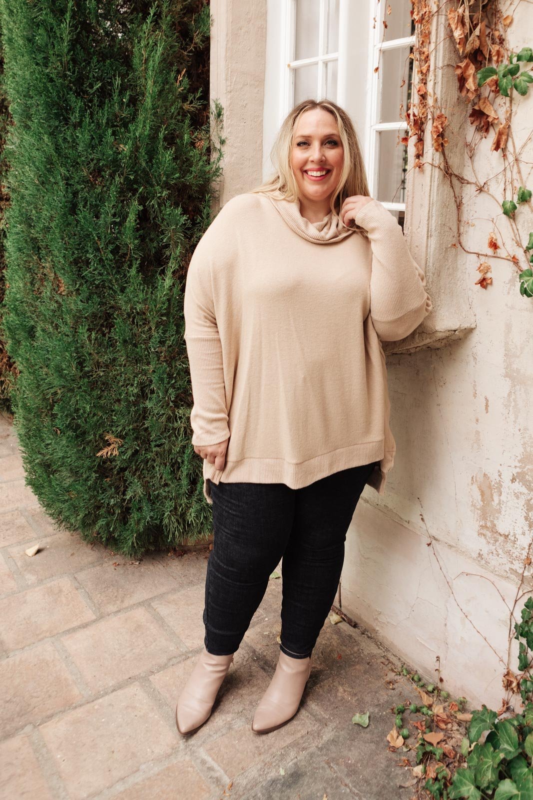 Cobblestone Cowl Neck Sweater