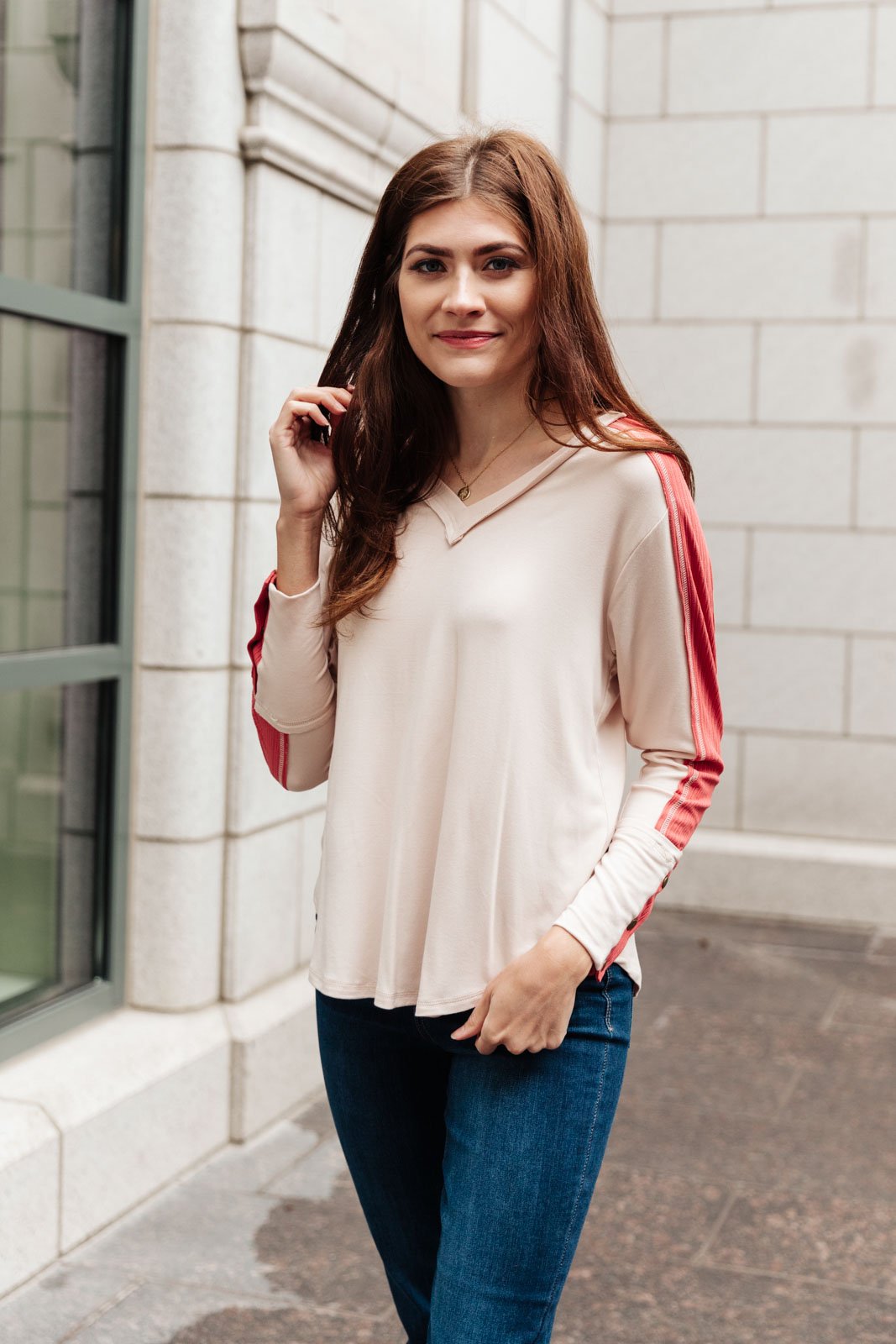 Coffee Date V Neck Top