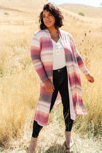 Country Roads Cardigan in Magenta