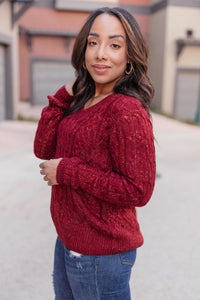 Cozy Cropped Sweater in Cranberry