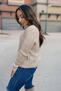 Cozy Cropped Sweater in Oatmeal