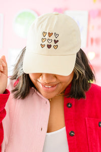 Crush On You Embroidery Heart Cap