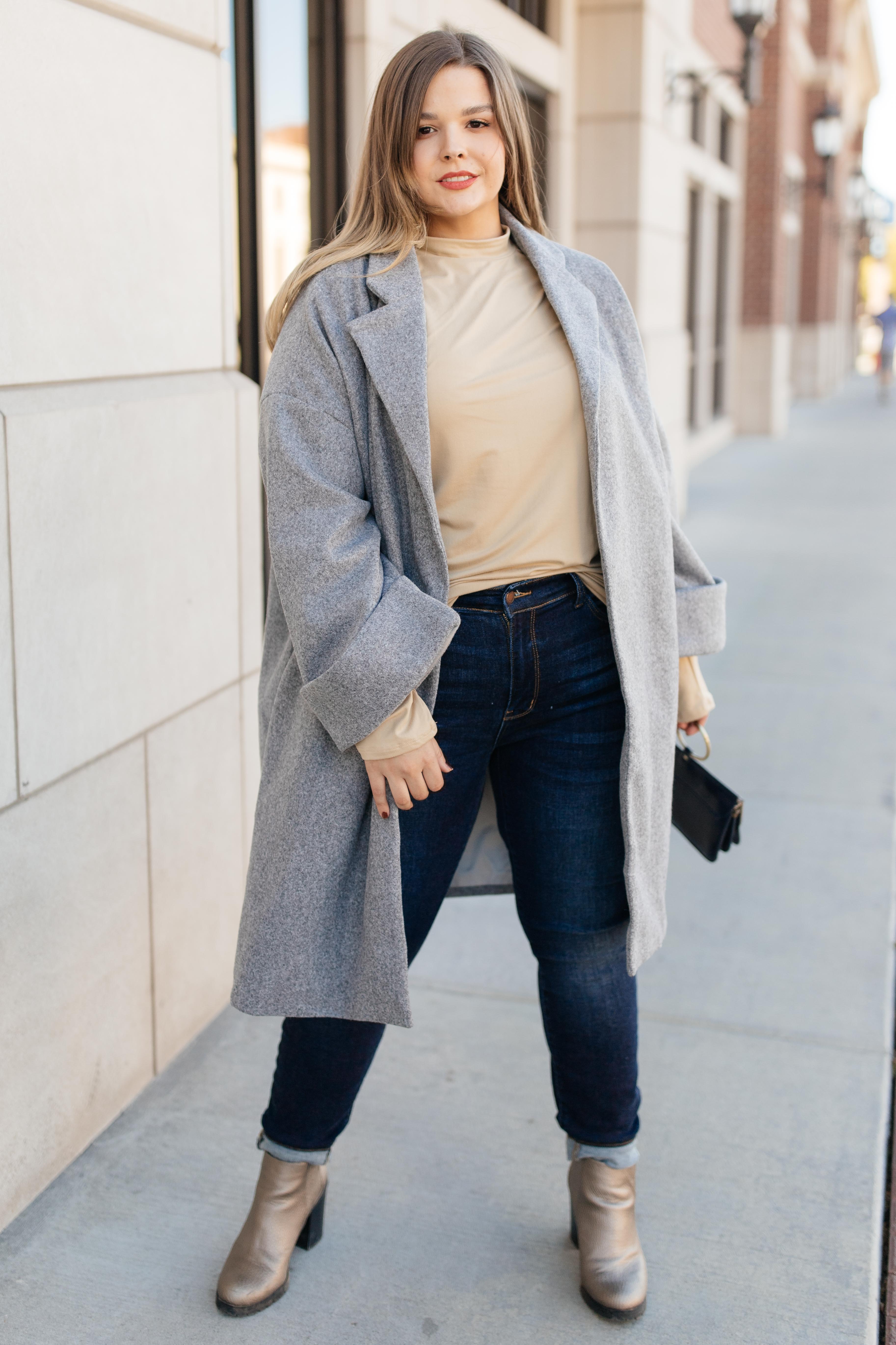 Deconstructed Oversized Trench Coat in Stone Gray