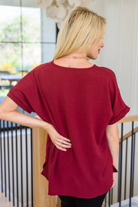 Delightful Days Dolman Sleeve Top In Burgundy