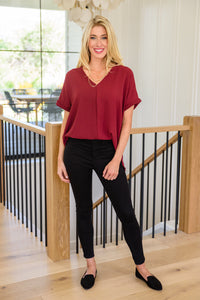 Delightful Days Dolman Sleeve Top In Burgundy