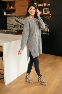 DOORBUSTER Diamond Details Sweater Dress in Grey