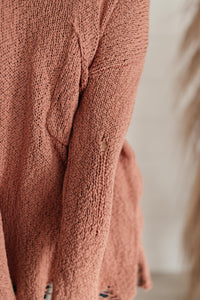 Distressed and Proud Sweater in Ginger