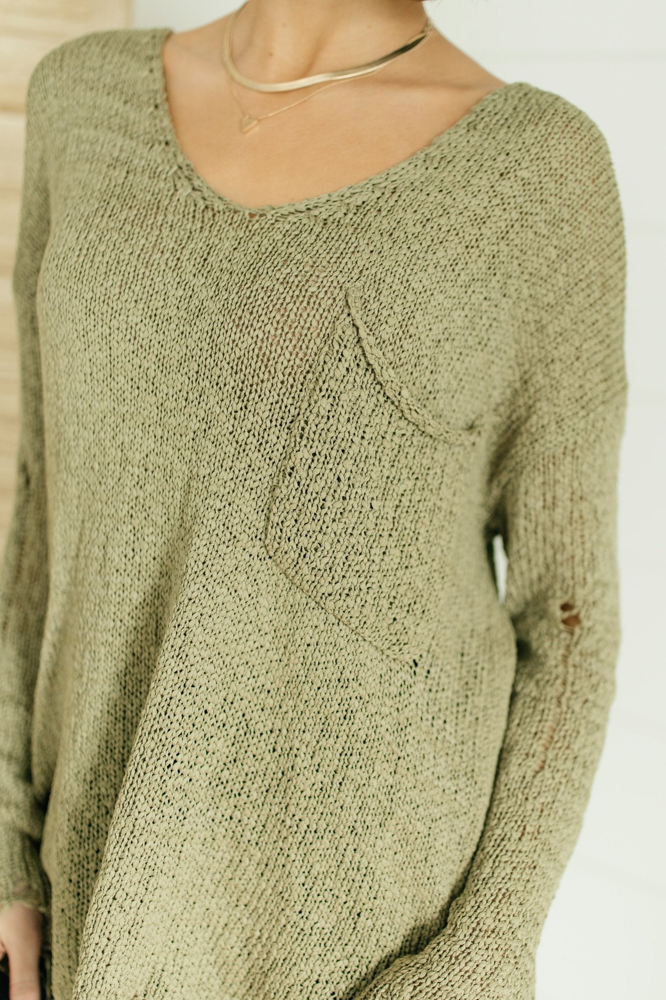 Distressed and Proud Sweater in Moss