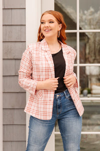 Dressed in Plaid Blazer In Pink