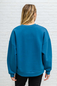 Drop Shoulder Sweatshirt In Teal