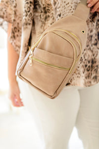 Effortlessly Chic Sling Bag in Light Stone