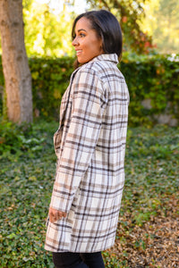 Fall In Love Plaid Jacket in Cream