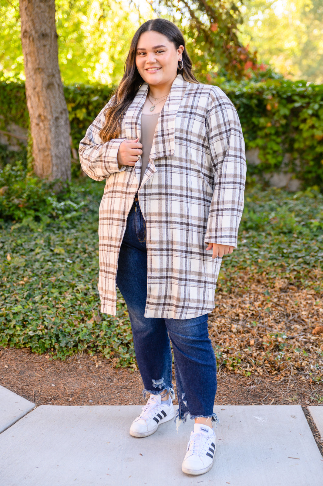 Fall In Love Plaid Jacket in Cream