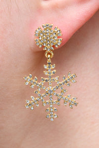 Falling Snowflake Earrings In Gold