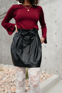 Faux But Fabulous Leather Skirt In Black