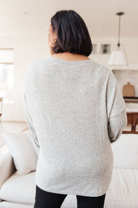 Feeling Cozy Top In Heather Gray