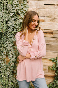 Feeling Cozy Top in Pink