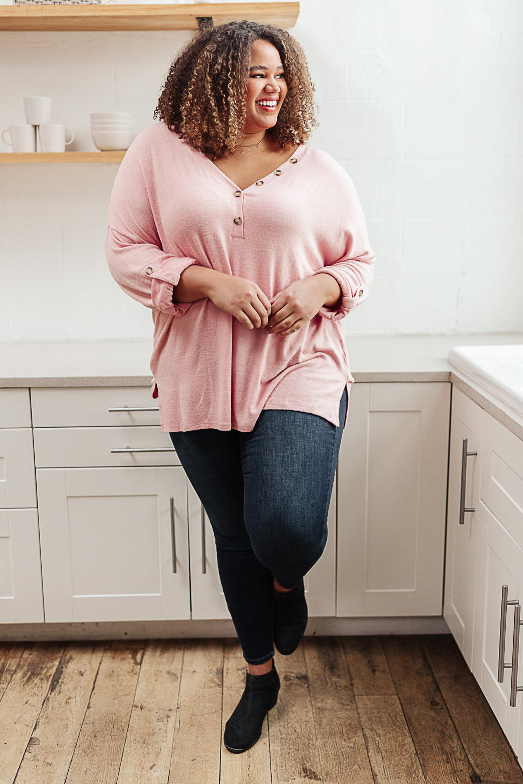 Feeling Cozy Top in Pink