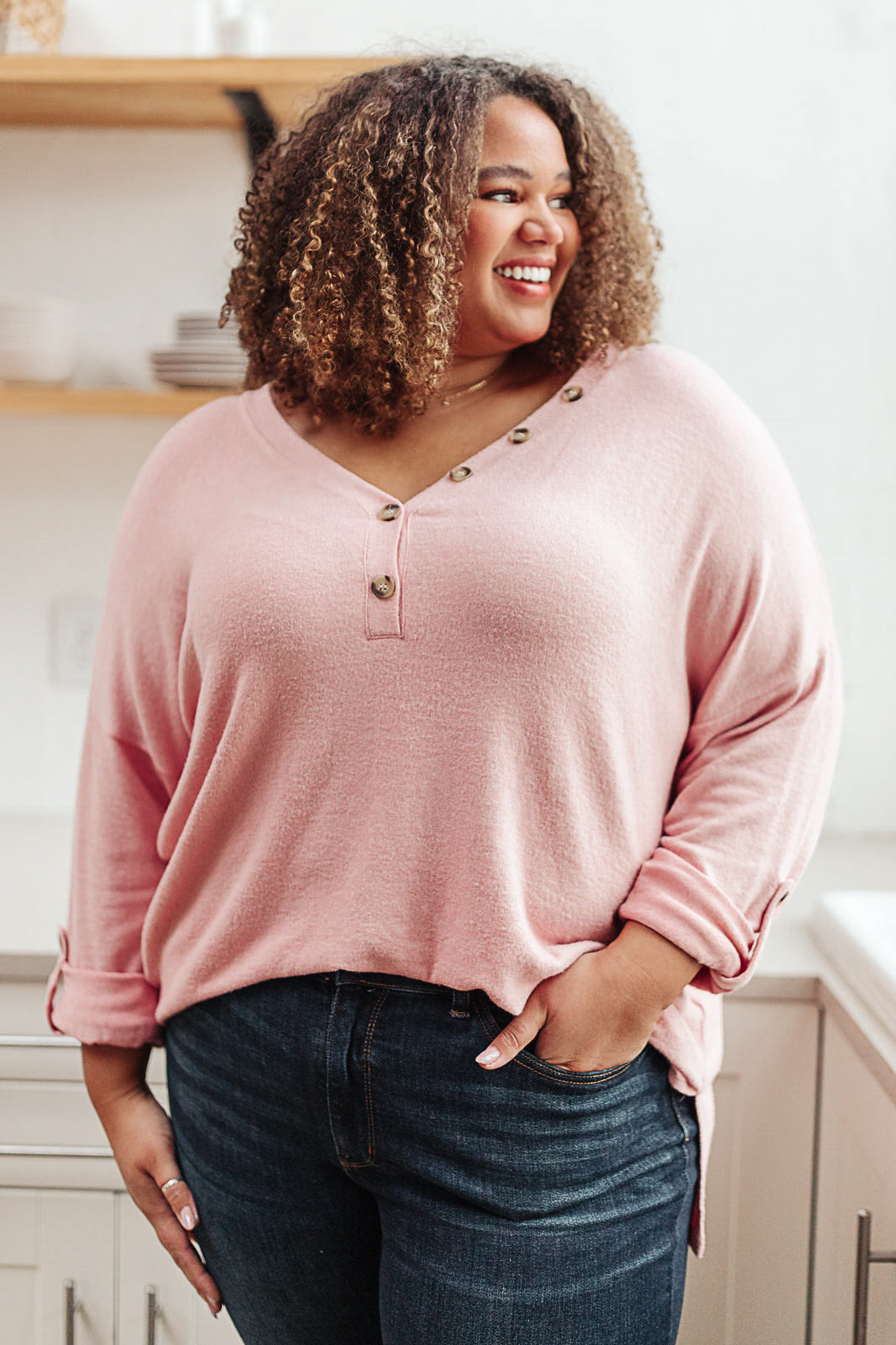 Feeling Cozy Top in Pink