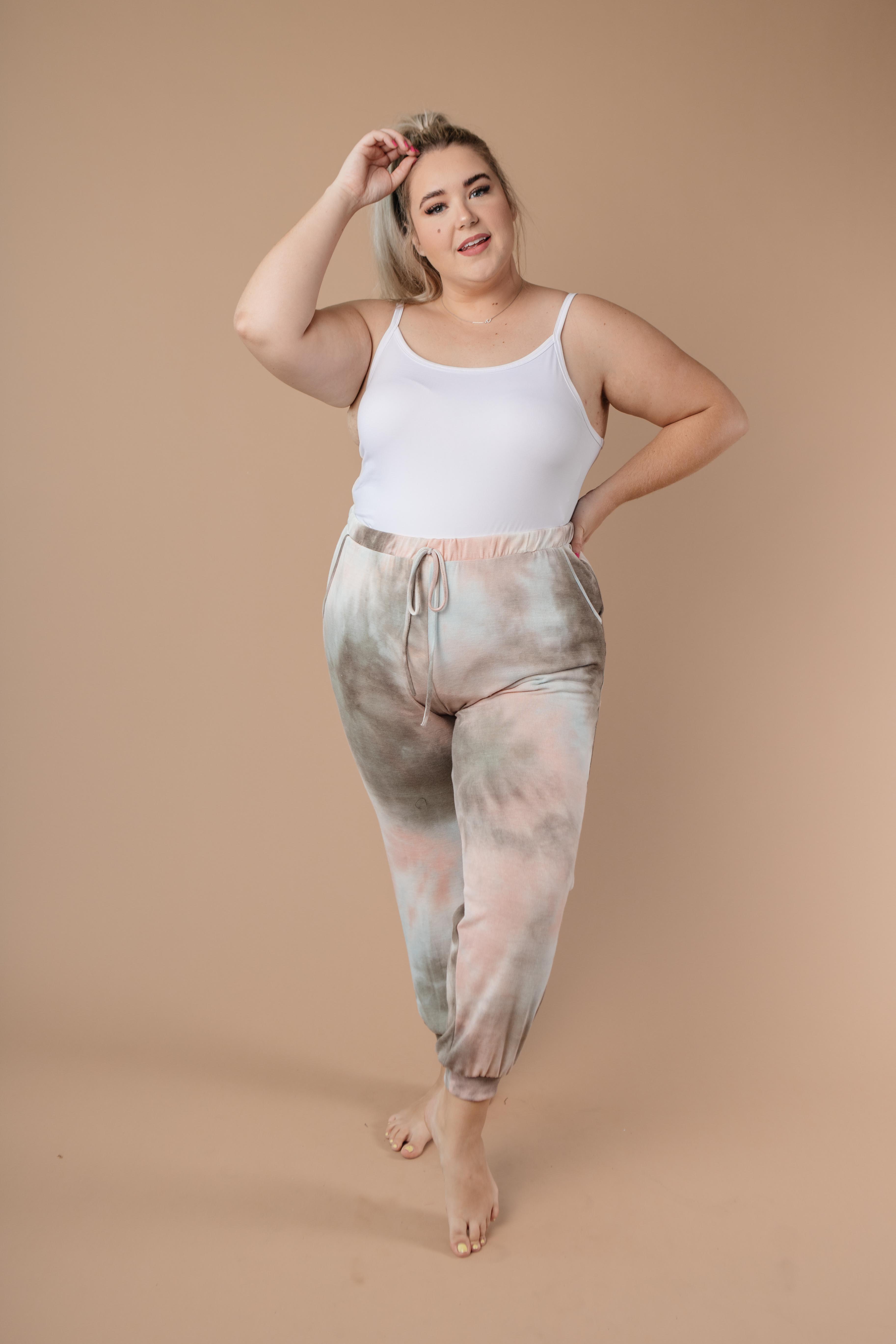 Forgotten Dreams Tie Dye Joggers In Taupe