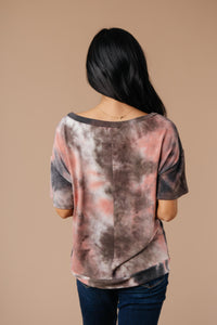 Forgotten Dreams Tie Dye Top In Mauve