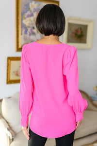 Foxglove Long Sleeve V Neck Blouse