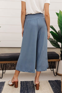 Go Get 'Em Gaucho Pants In Blue Gray