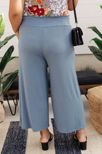 Go Get 'Em Gaucho Pants In Blue Gray