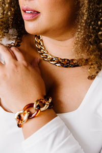 Gold & Tortoise Chunky Chain Necklace