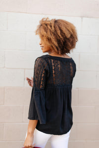 Gracie Lacey Shoulder Top In Black