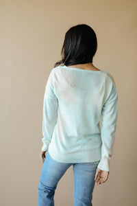 Heavenly Sweater In Pale Peach & Aqua