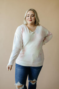 Heavenly Sweater In Pale Yellow & Pink