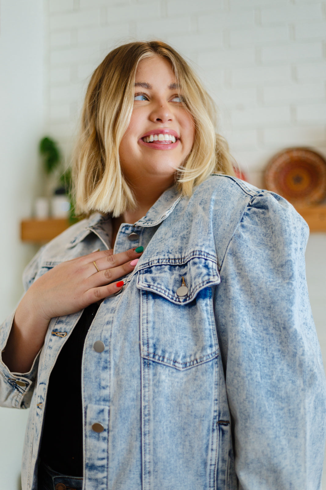 Hello Lovely Quarter Sleeve Denim Jacket