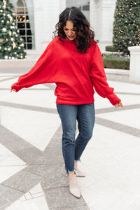 Holiday Cheer Sweater in Shiny Red