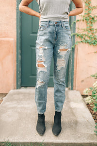 Holier Than Thou Destroyed Boyfriend Jeans