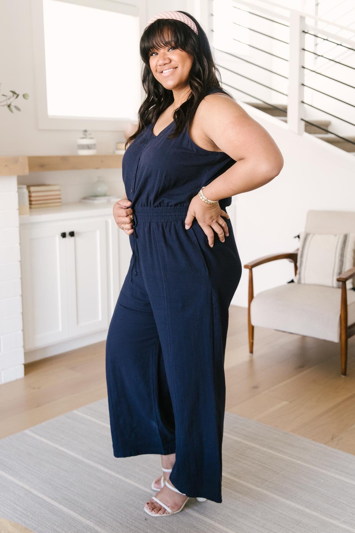 Hometown Girl Jumpsuit in Navy