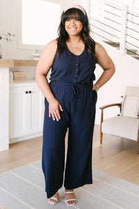 Hometown Girl Jumpsuit in Navy